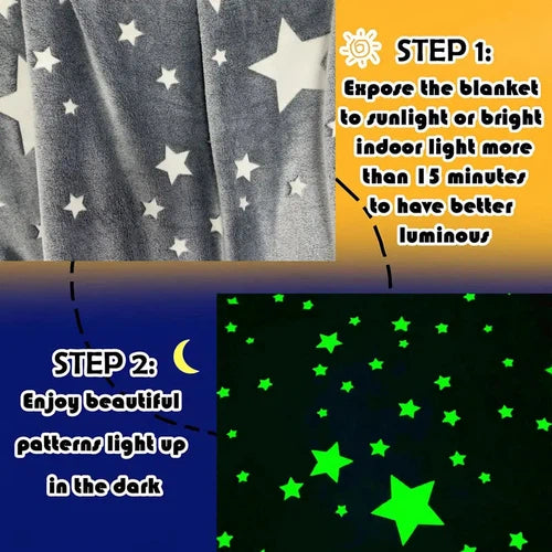 Cozy Starry Luminous Flannel Blanket