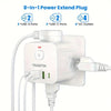 8-in-1 Multifunctional Mini Portable Power Socket w/ Surge Protector