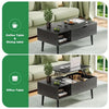 OLIXIS Wood Lift Top Coffee Table w/ Hidden Compartment