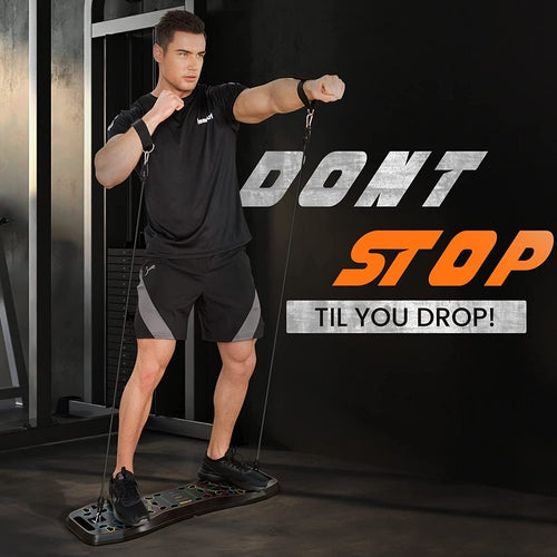 Home Gym Pack - 33 in 1 Pushup Board & Resistance Bands Set