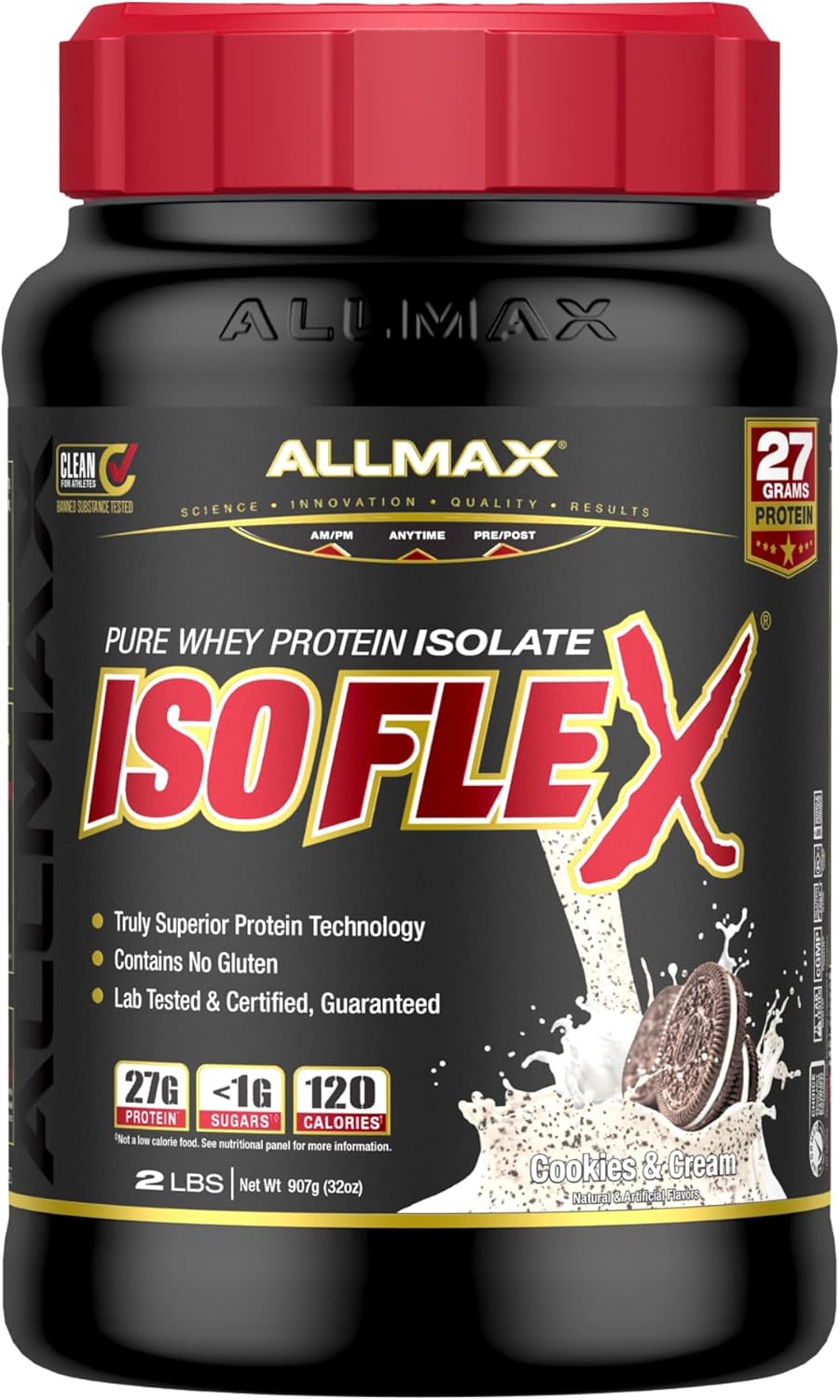 ALLMAX ISOFLEX Whey Protein Isolate - Zero Fat & Sugar - 99% Lactose Free