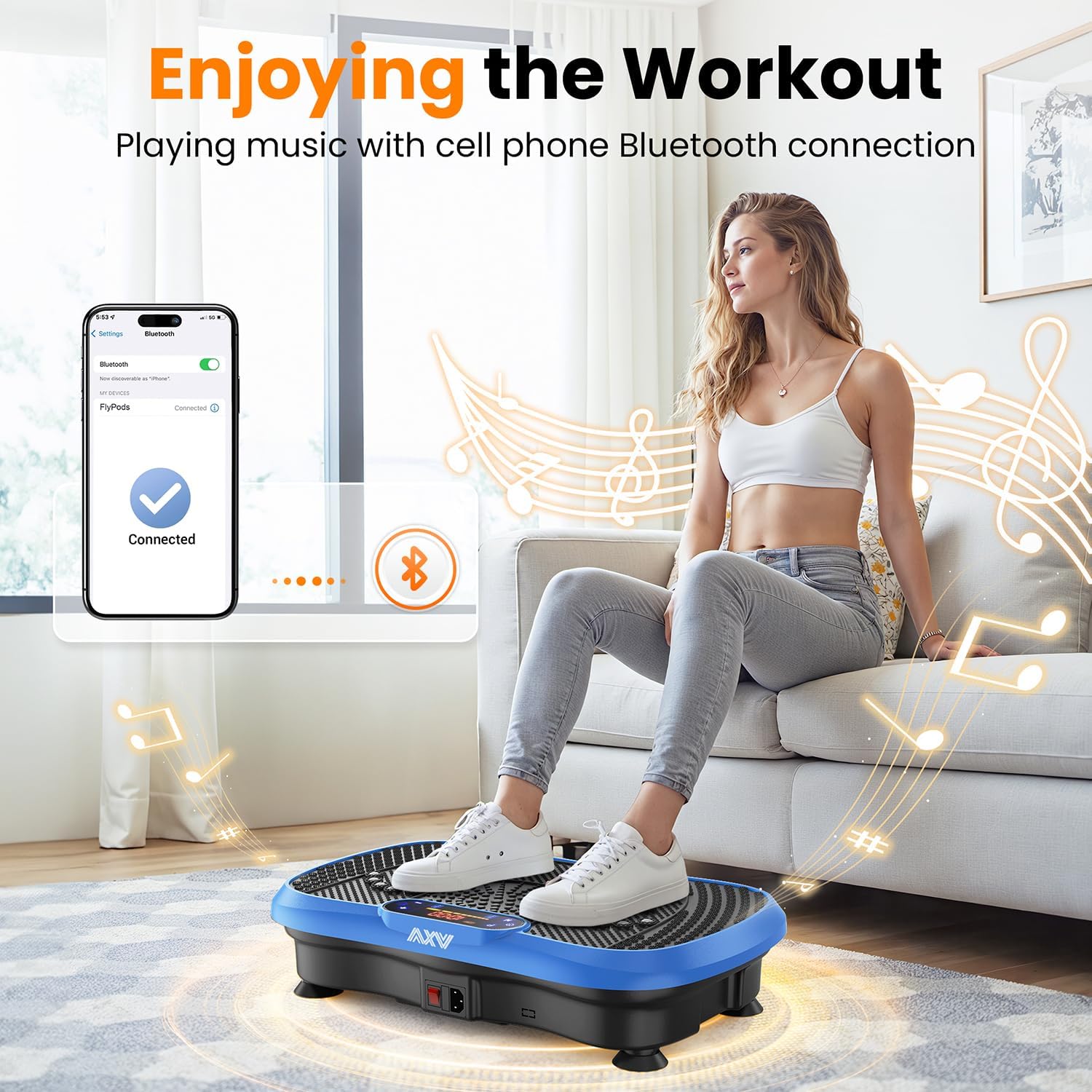 AXV Vibration Plate Fitness Platform - Lymphatic Drainage Machine for Weight Loss