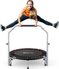 BCAN Foldable Mini Trampoline, Fitness Rebounder with Adjustable Foam Handle