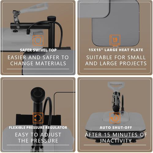 HTVRONT Heat Press Machine 15x15 - Swing Away