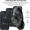 TOZO HT1 Hybrid Active Noise Cancelling Wireless Over Ear Bluetooth Headset, 40H Playtime