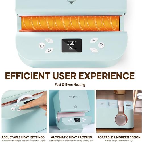 HTVRONT Auto Tumbler Heat Press Machine - Mug Heat Press Heat Up Fast & Even
