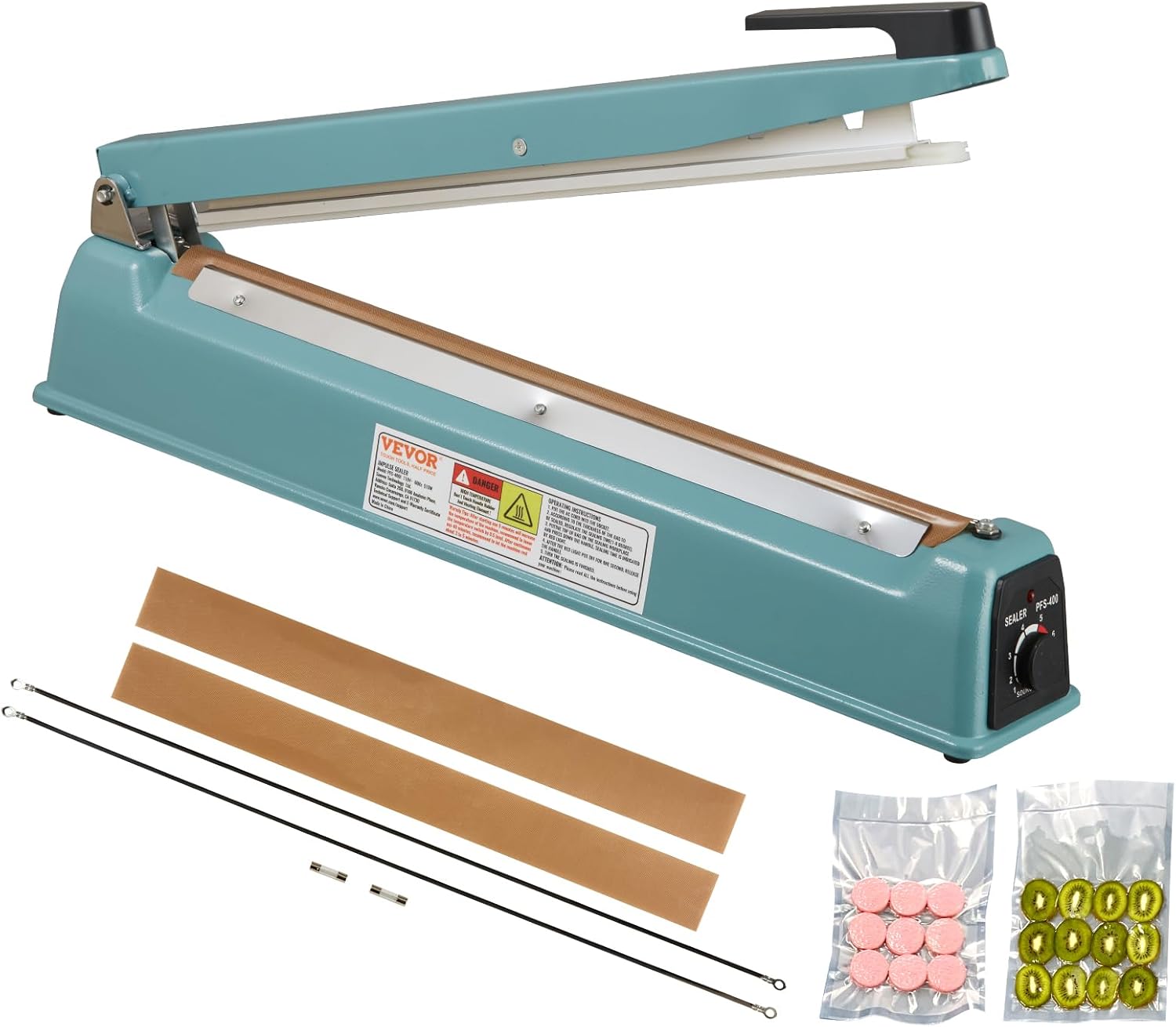 VEVOR Impulse Sealer, Heat Seal Machine w/ Extra Replacement Kit