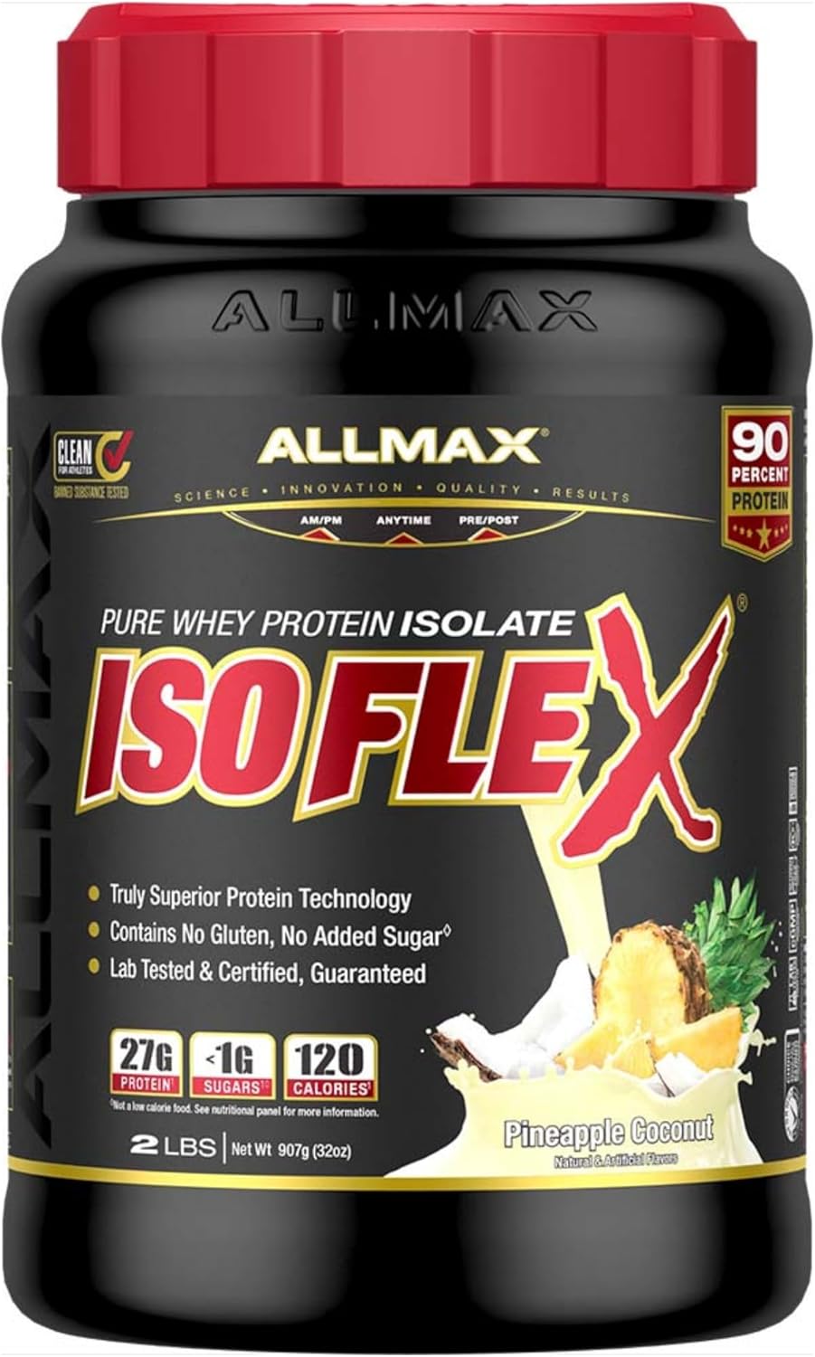 ALLMAX ISOFLEX Whey Protein Isolate - Zero Fat & Sugar - 99% Lactose Free