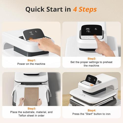 HTVRONT Auto Heat Press 2 - Adjustable Pressure & Higher Heating Height