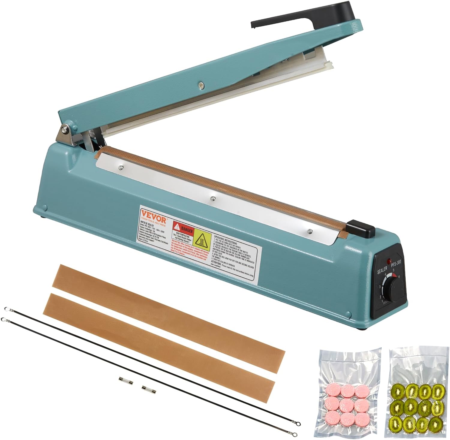 VEVOR Impulse Sealer 12 Inch, Heat Seal Machine w/ Extra Replacement Kit