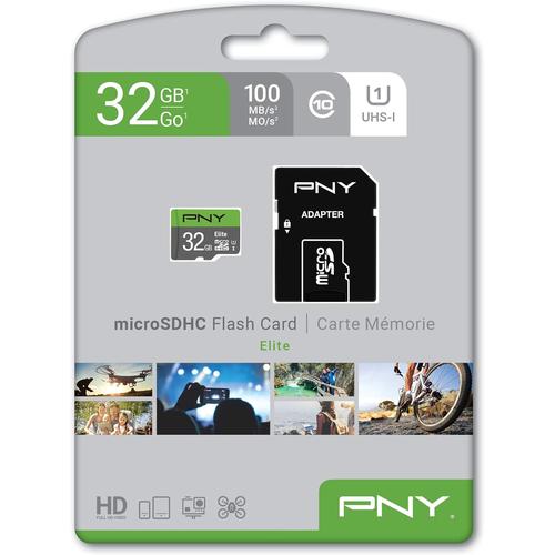 PNY Elite™ Dash Camera Class 10 U1 V10 microSDHC Flash Memory Card