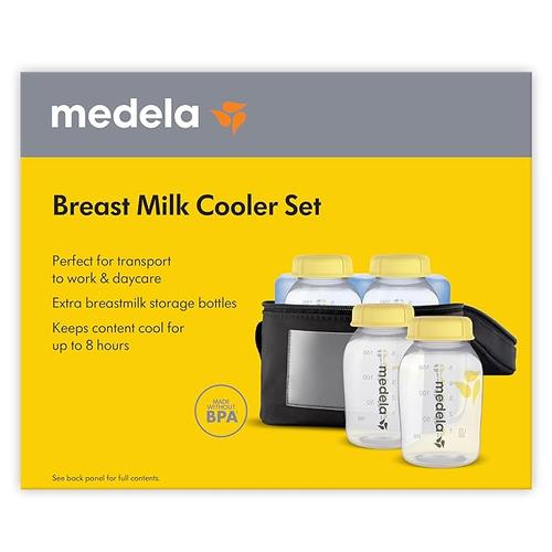 Medela Breast Milk Cooler Set w/ Contoured Ice Pack & Four 5-oz. Bottles
