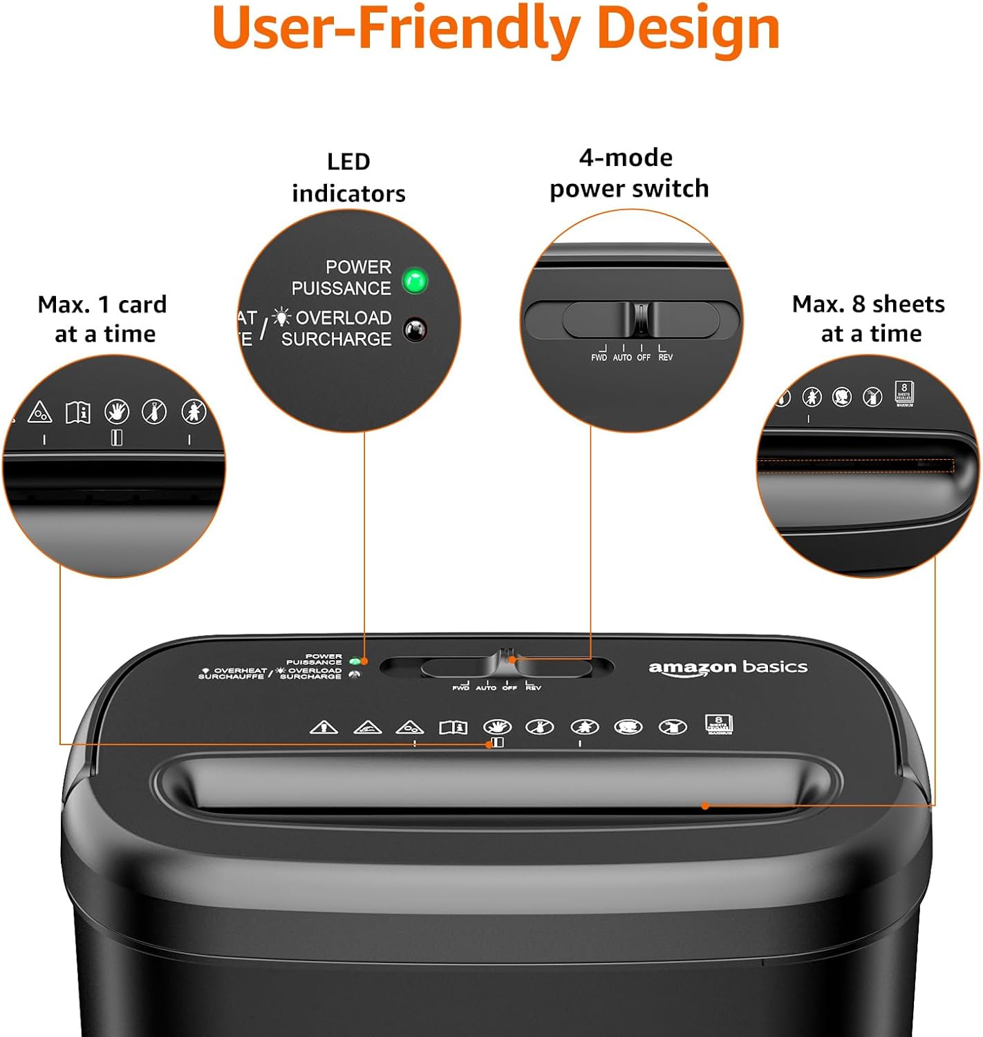 Amazon Basics 8-Sheet Cross Cut Paper Shredder and Credit Card Shredder
