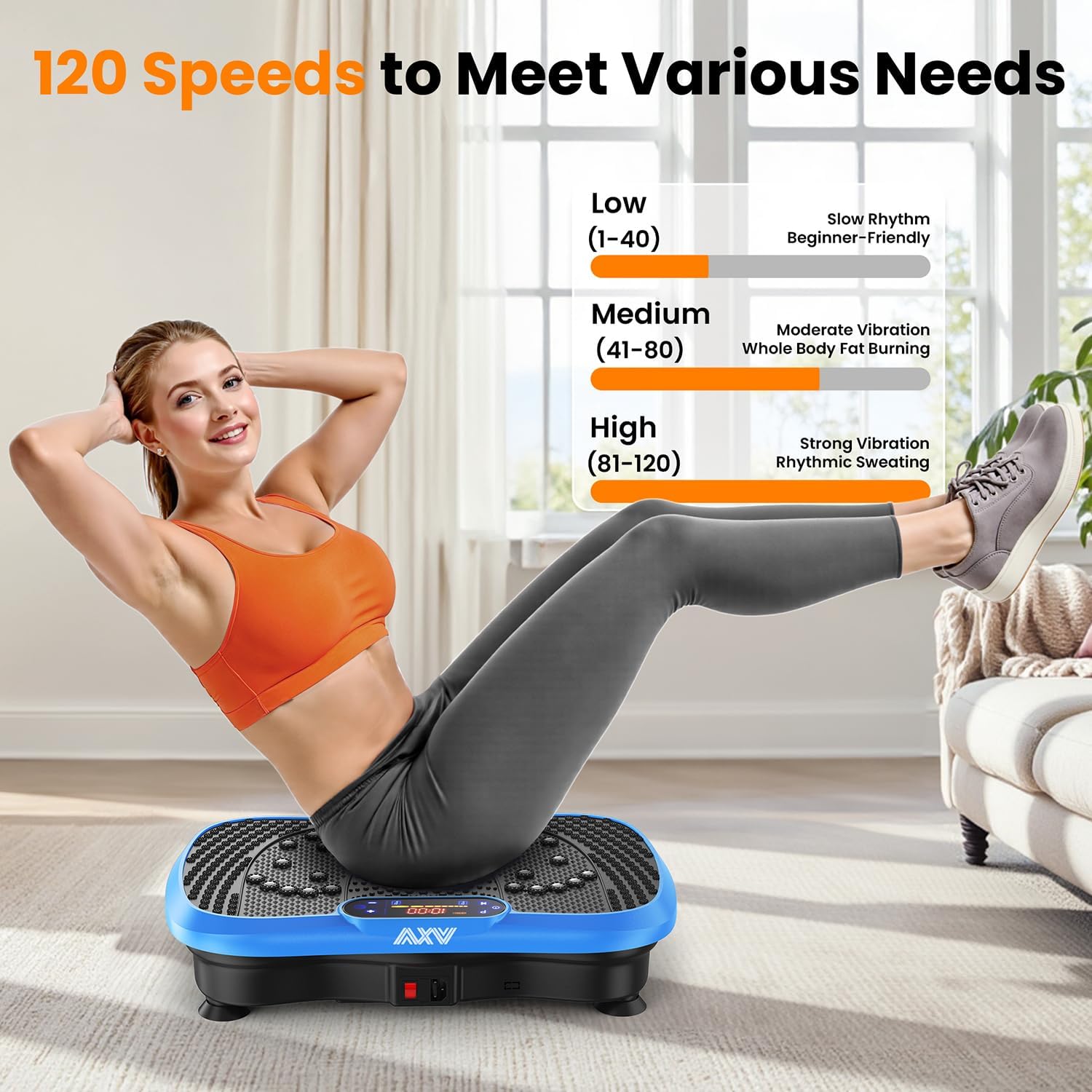 AXV Vibration Plate Fitness Platform - Lymphatic Drainage Machine for Weight Loss