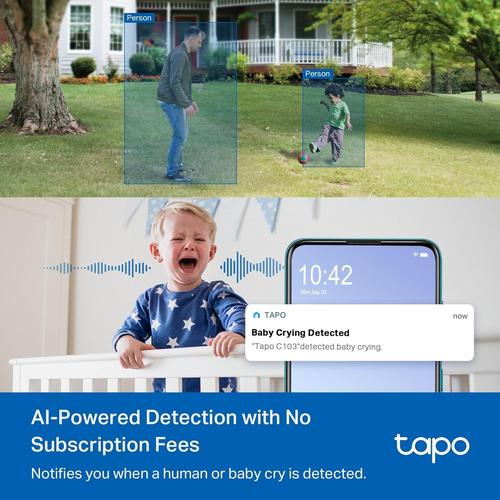 Tapo 1080p Indoor/Outdoor Security Camera - 360° View, Night Vision, SD/Cloud Storage