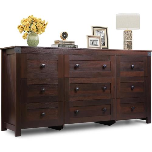 WLIVE Farmhouse 63" Wide 9 Drawer Dresser