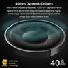 TOZO HT1 Hybrid Active Noise Cancelling Wireless Over Ear Bluetooth Headset, 40H Playtime