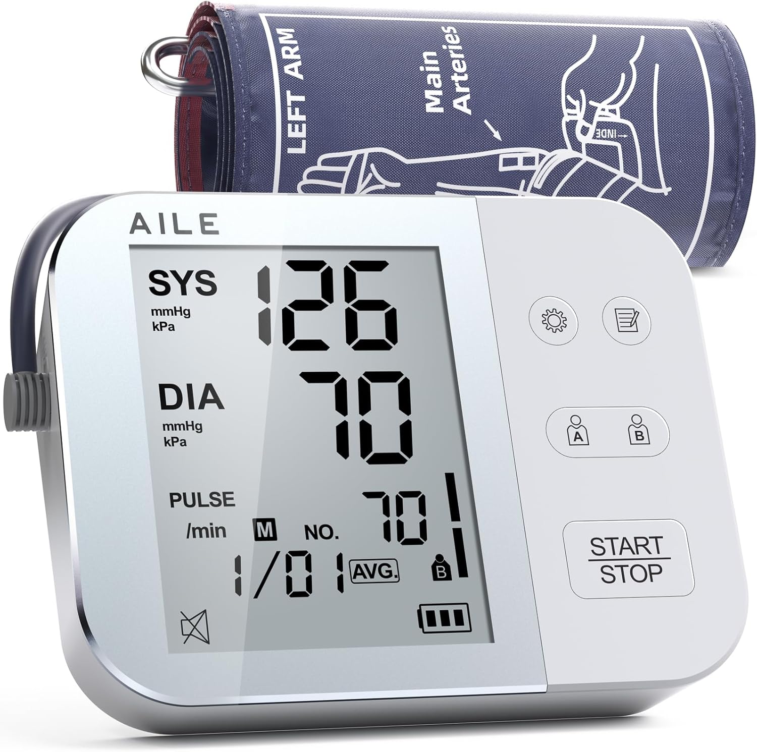 AILE Blood Pressure Machine - Blood Pressure Cuff (8.7-16.5") - Voice Broadcast