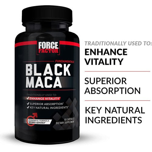Force Factor Black Maca for Men | 60 Capsules
