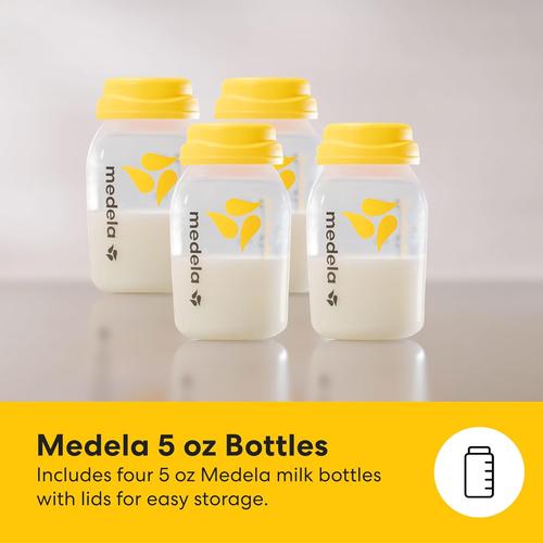 Medela Breast Milk Cooler Set w/ Contoured Ice Pack & Four 5-oz. Bottles