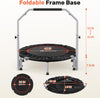 BCAN Foldable Mini Trampoline, Fitness Rebounder with Adjustable Foam Handle