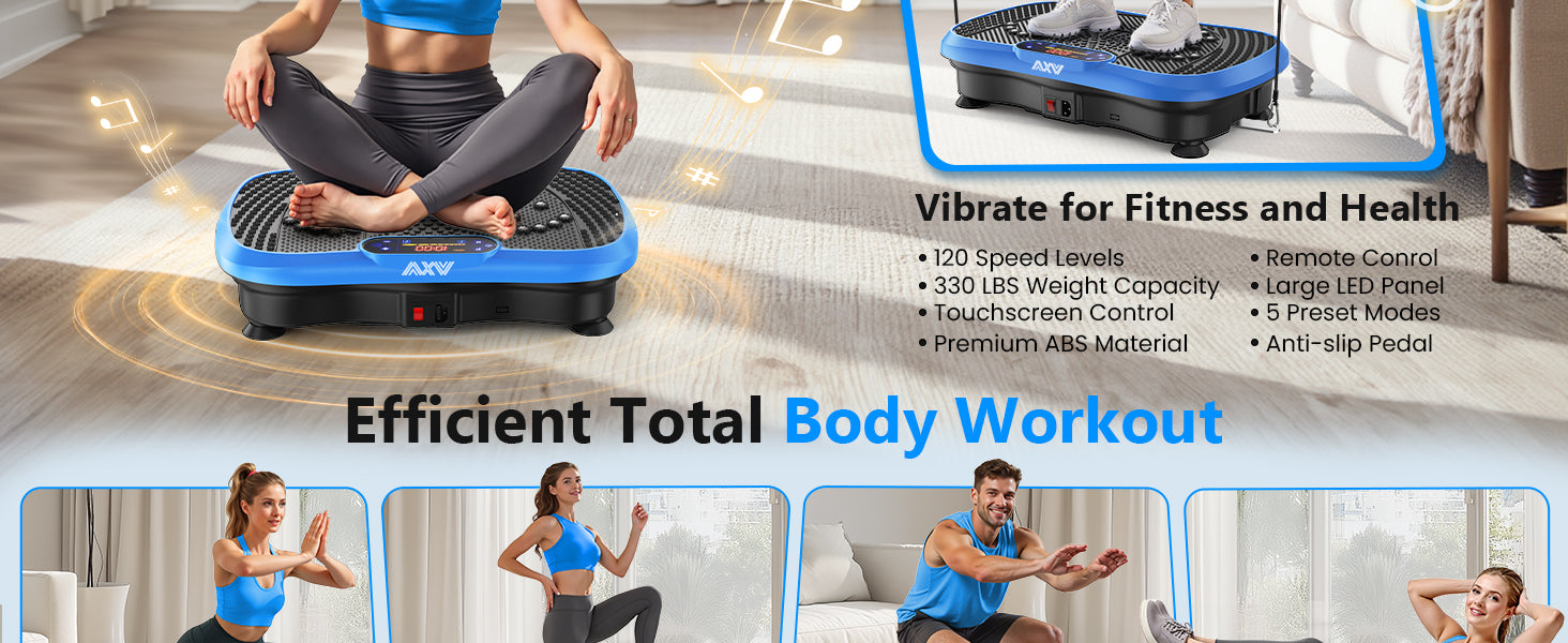 AXV Vibration Plate Fitness Platform - Lymphatic Drainage Machine for Weight Loss