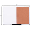 VIZ-PRO Magnetic Dry Erase Board/Cork Notice Board, 36 X 24 Inches, Silver