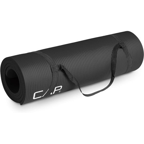 CAP Barbell 1/2-Inch High Density Exercise Yoga Mat with Strap