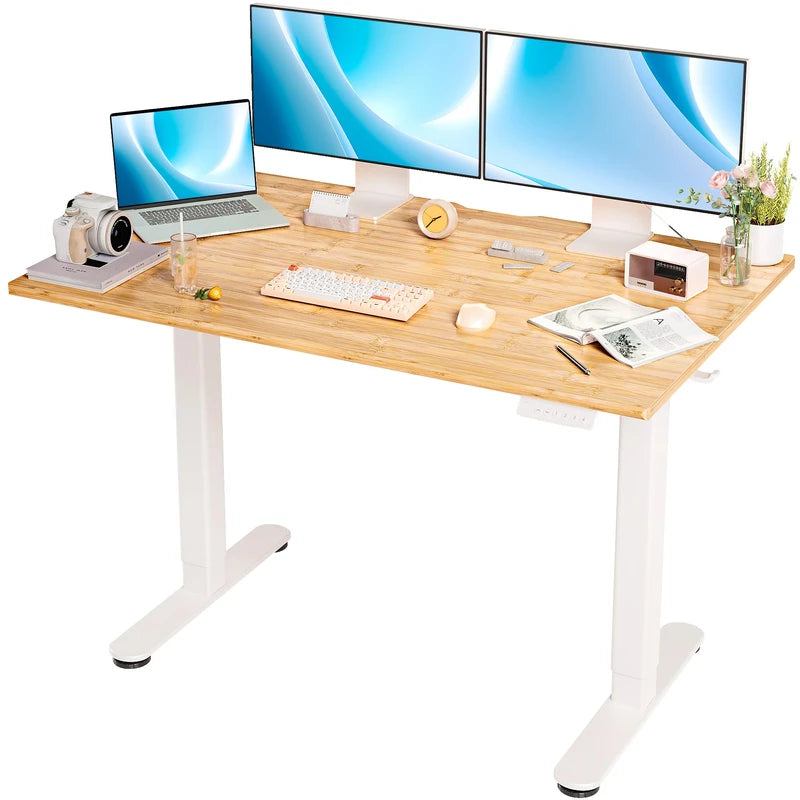 INNOVAR Bamboo Electric Adjustable Standing Desk 48"x24''