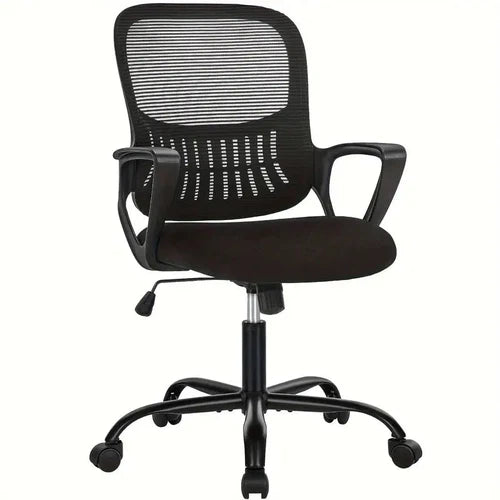 Ergonomic Comfort Chair - Mesh Swivel Office Chair w/ Lumbar Support & Flip-up Arms