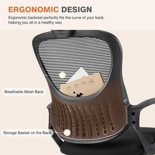 Sweetcrispy  Ergonomic High-Back Mesh Office Chair w/ Adjustable Headrest