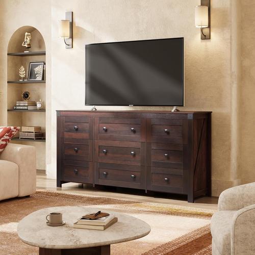WLIVE Farmhouse 63" Wide 9 Drawer Dresser