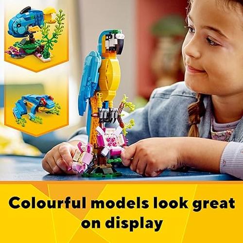 LEGO Creator 3 in 1 Exotic Parrot, Frog, Fish Building Toy Set