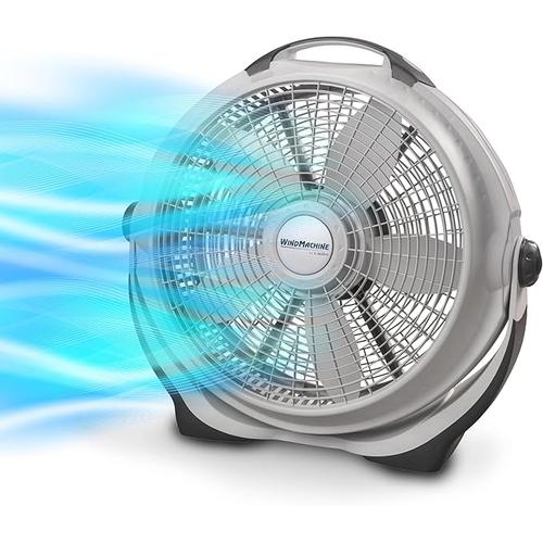 Lasko Wind Machine Floor Fan, 3 Speeds, Pivoting Head for Large Spaces, 20"
