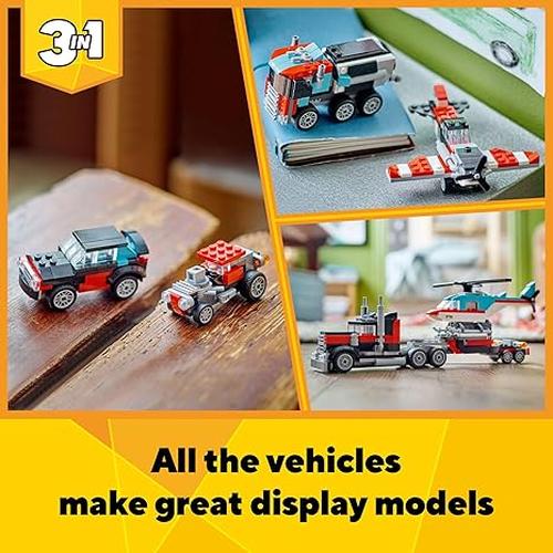 LEGO Creator 3 in 1 Flatbed Truck with Helicopter Toy