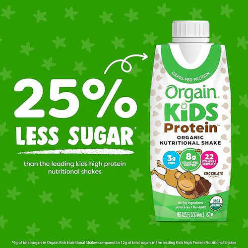 Orgain Kids 8g Protein Organic Nutritional Shake, 8.25 fl. oz