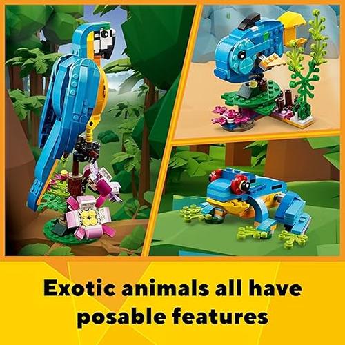 LEGO Creator 3 in 1 Exotic Parrot, Frog, Fish Building Toy Set