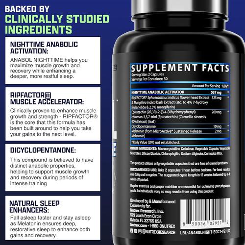 Anabol Nighttime Muscle Builder & Sleep Aid  – 60 Count