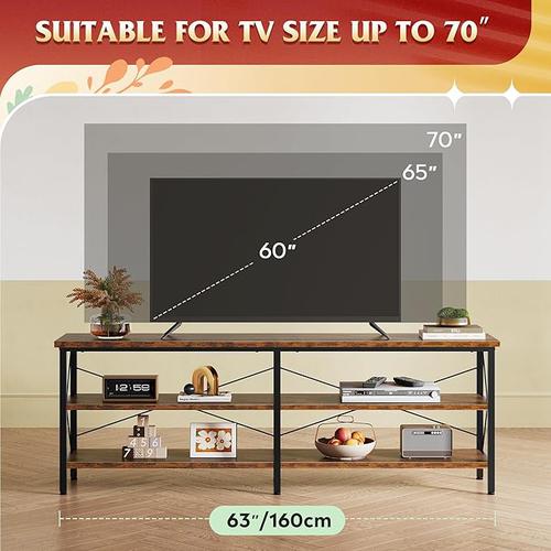 WLIVE 63" 3-Tier TV Stand up to 70" TV