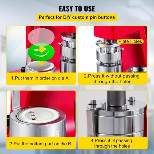 VEVOR 1 Inch 25mm Button Press Machine
