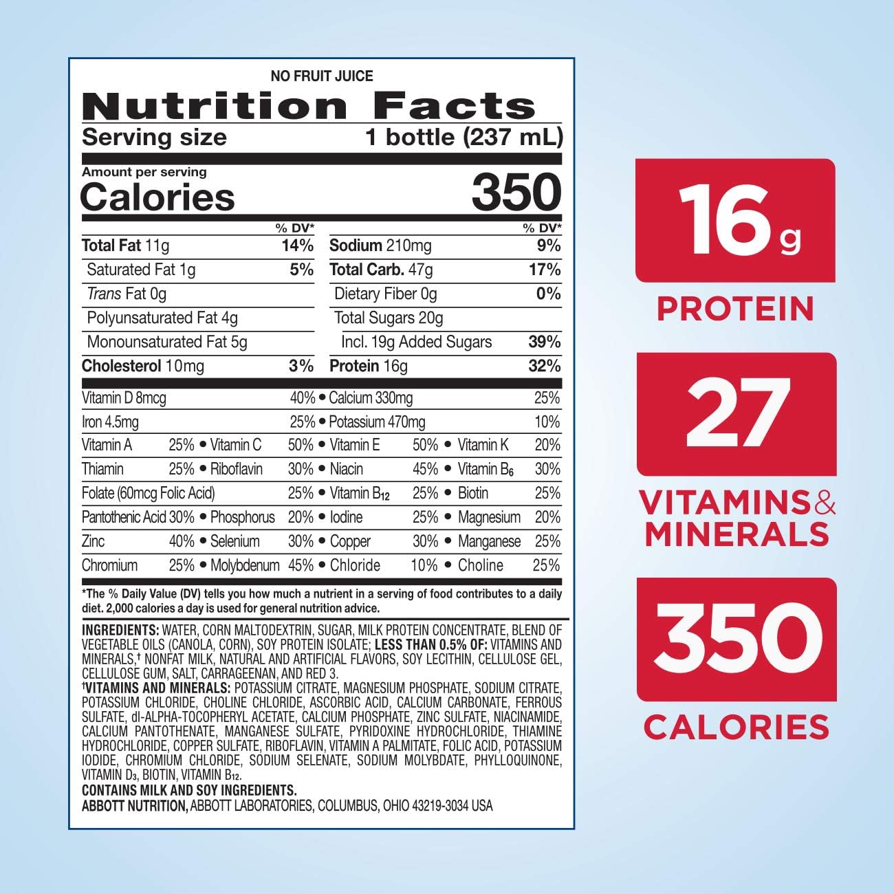 Ensure PLUS Nutrition Shake, 16 G Protein