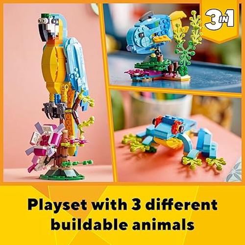 LEGO Creator 3 in 1 Exotic Parrot, Frog, Fish Building Toy Set