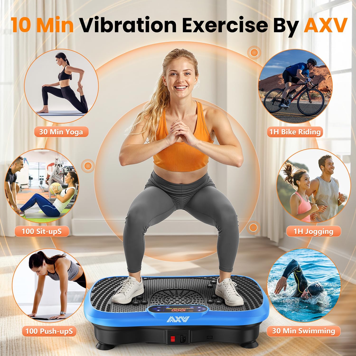 AXV Vibration Plate Fitness Platform - Lymphatic Drainage Machine for Weight Loss