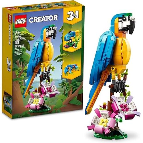 LEGO Creator 3 in 1 Exotic Parrot, Frog, Fish Building Toy Set
