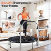BCAN Foldable Mini Trampoline, Fitness Rebounder with Adjustable Foam Handle