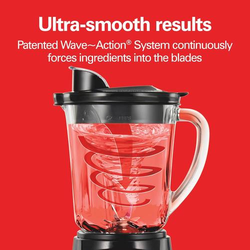 Hamilton Beach Power Elite Blender with 3-Cup Vegetable Chopper, 40oz Glass Jar