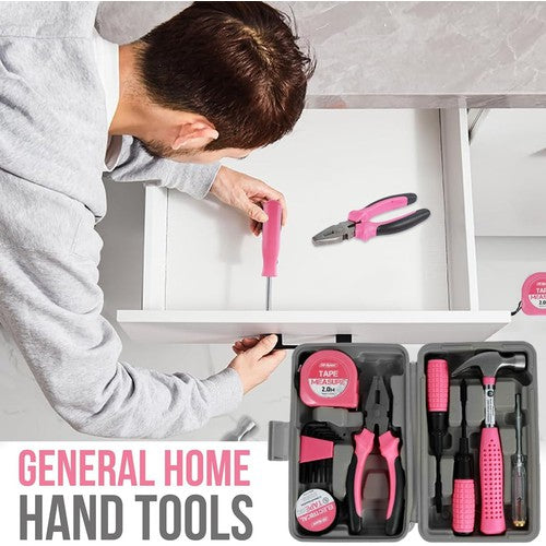 13Pc Pink Tool Kit