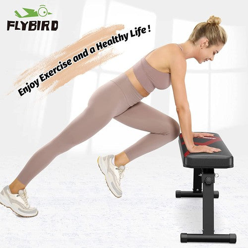 FLYBIRD Foldable Flat Bench, 600 LBS