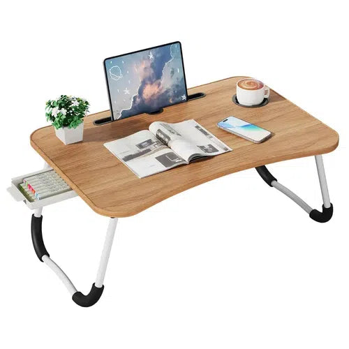 Foldable Lap Desk w/ Cup Holder, Laptop Slot