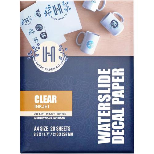 Hayes Waterslide Decal Paper for INKJET CLEAR 20 Sheets, A4 Size